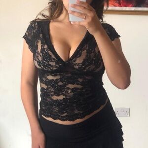 D&G Black Lace Tank Top
